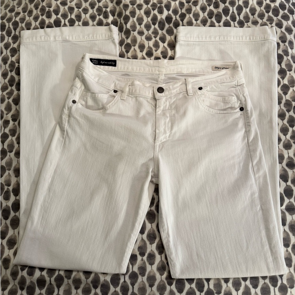 Citizens of Humanity - Hutton Stretch High Rise Wide Leg Jeans in White - EUC